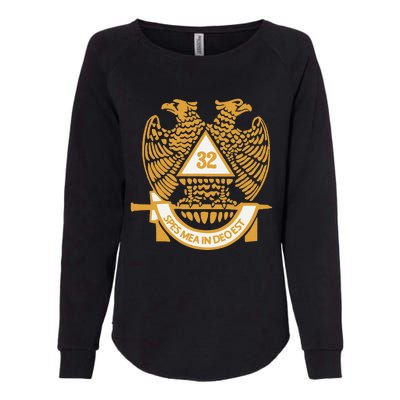 32nd Degree Scottish Rite Wings Down Double Headed Eagle Womens California Wash Sweatshirt