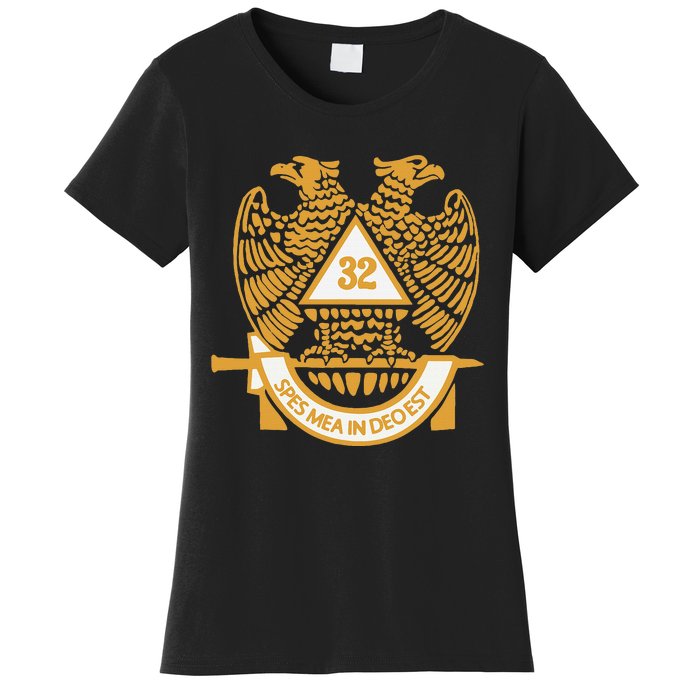 32nd Degree Scottish Rite Wings Down Double Headed Eagle Women's T-Shirt