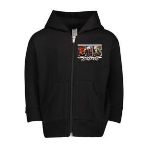 313 Detroit Urban Spirit Toddler Zip Fleece Hoodie