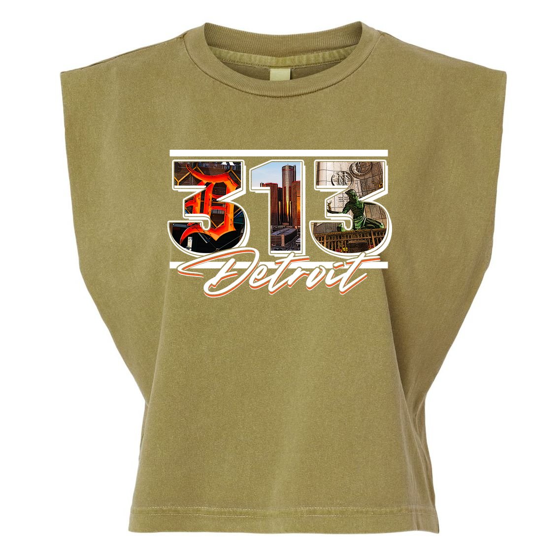 313 Detroit Urban Spirit Garment-Dyed Women's Muscle Tee