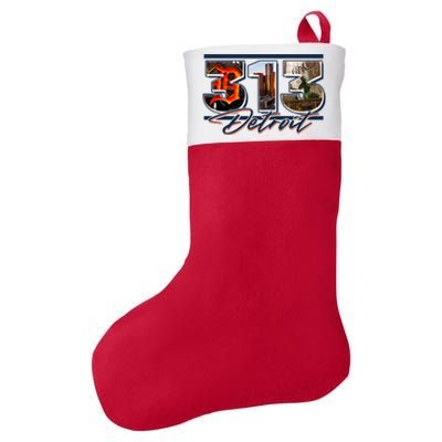 313 Detroit Urban Spirit Felt Holiday Christmas Stocking