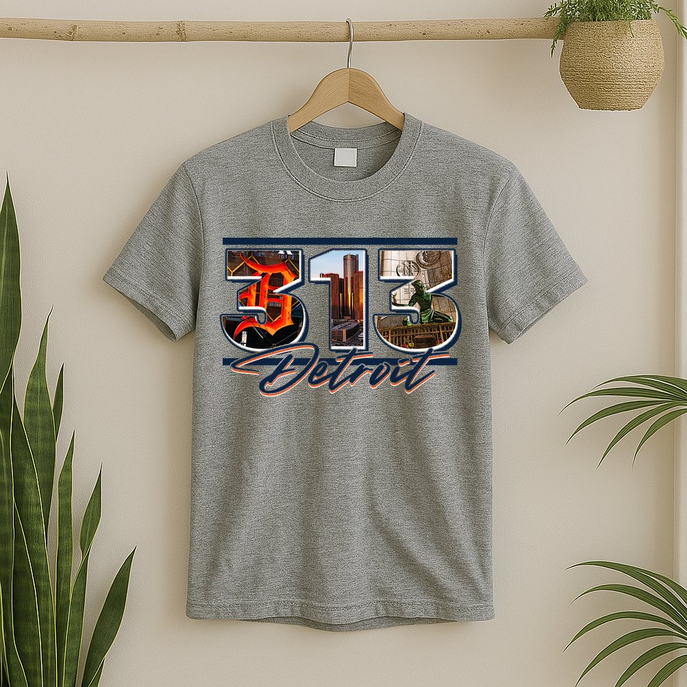 313 Detroit Urban Spirit T-Shirt