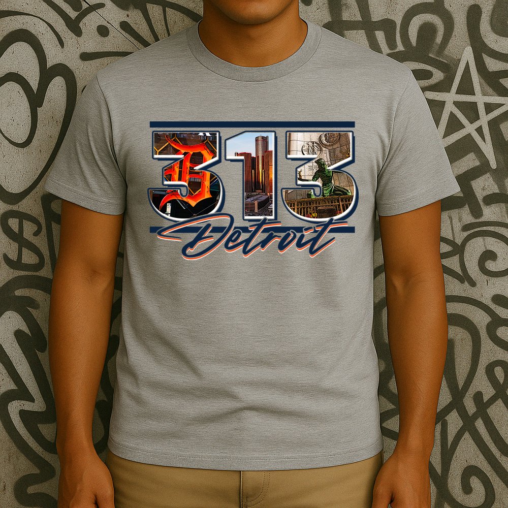313 Detroit Urban Spirit T-Shirt