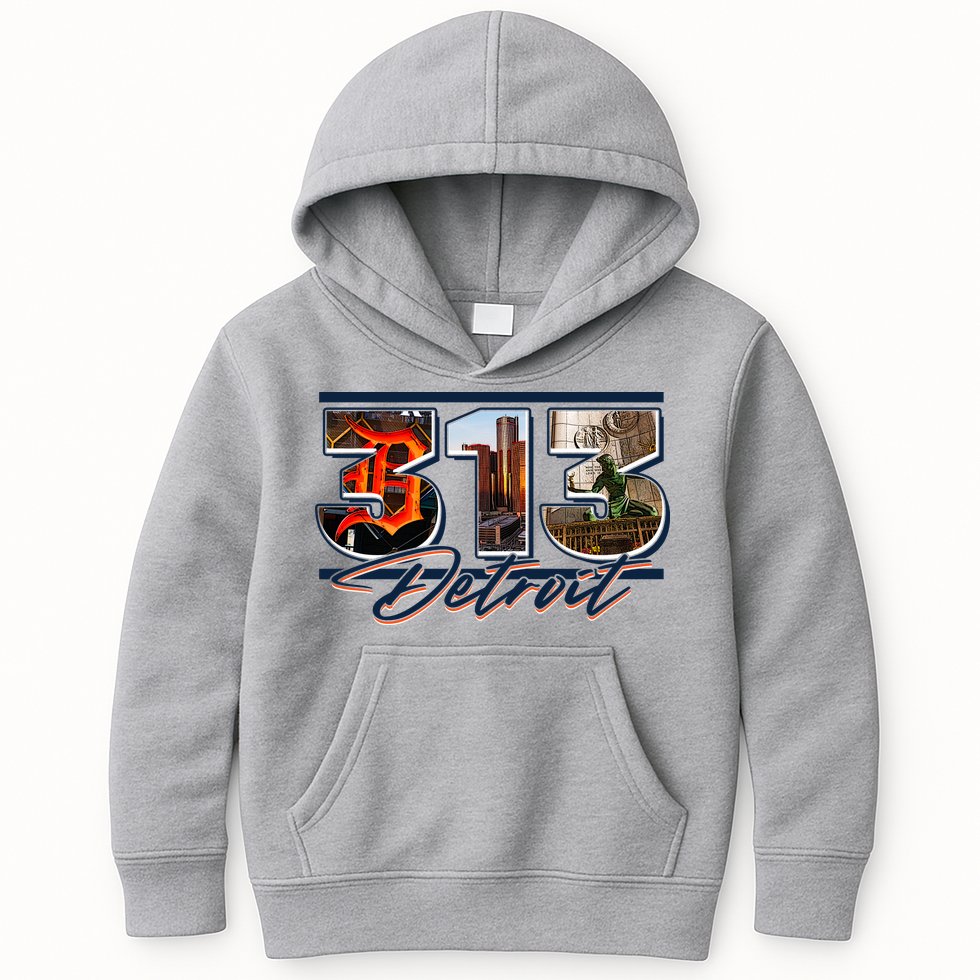 313 Detroit Urban Spirit Kids Hoodie