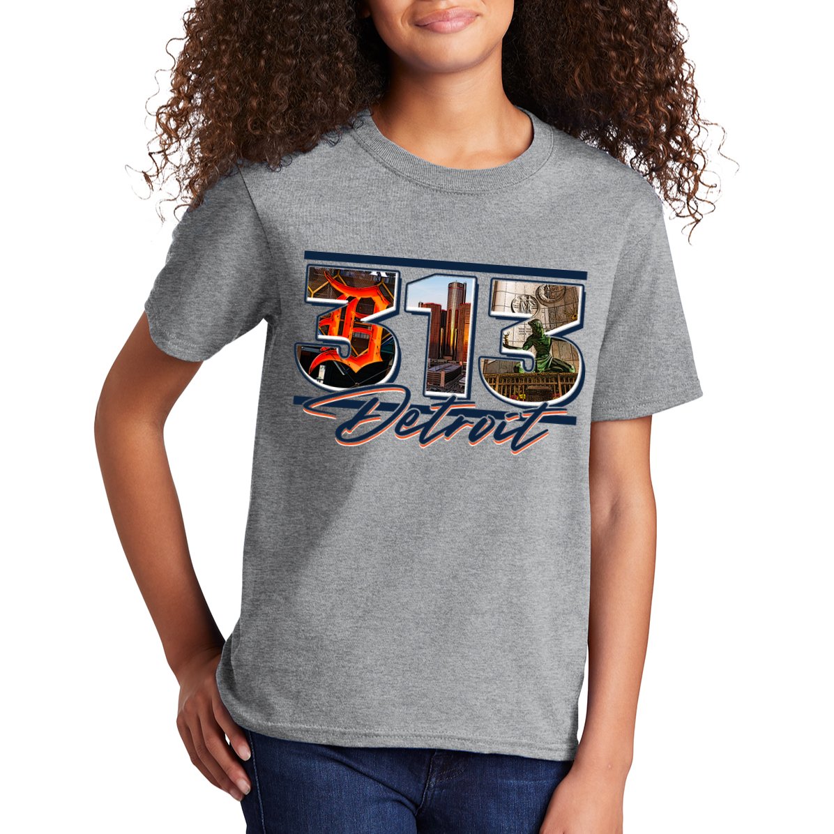 313 Detroit Urban Spirit Kids T-Shirt