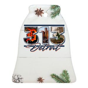 313 Detroit Urban Spirit Ceramic Bell Ornament