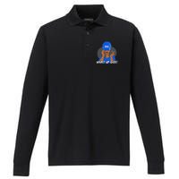 313 Detroit What Up Doe Black Woman Afro Performance Long Sleeve Polo