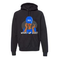 313 Detroit What Up Doe Black Woman Afro Premium Hoodie