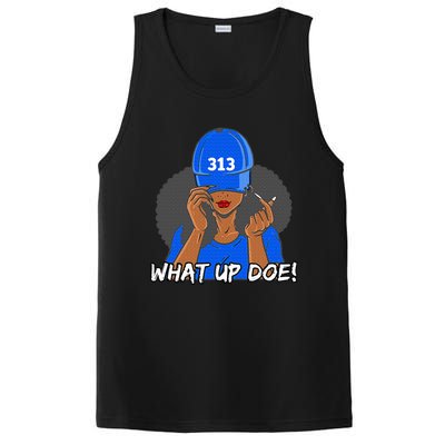 313 Detroit What Up Doe Black Woman Afro PosiCharge Competitor Tank