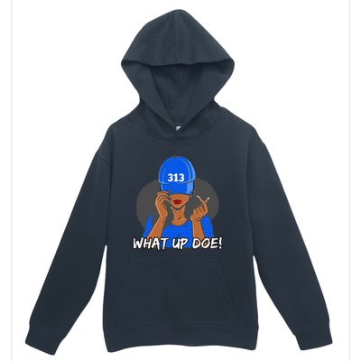 313 Detroit What Up Doe Black Woman Afro Urban Pullover Hoodie