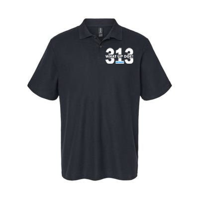 313 Detroit What Up Doe Hometown Softstyle Adult Sport Polo