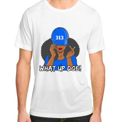 313 Detroit What Up Doe Black Woman Afro Adult ChromaSoft Performance T-Shirt