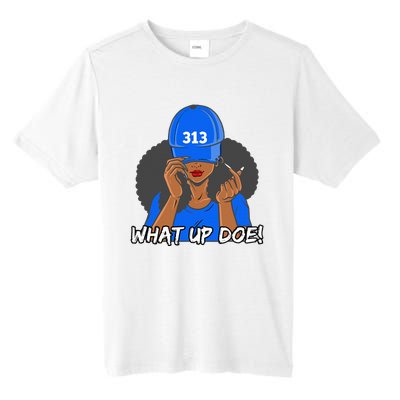 313 Detroit What Up Doe Black Woman Afro Tall Fusion ChromaSoft Performance T-Shirt