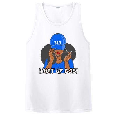 313 Detroit What Up Doe Black Woman Afro PosiCharge Competitor Tank