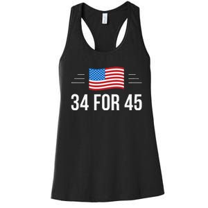 34 For 45 Trump Guilty 34 Times Women's Racerback Tank