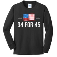 34 For 45 Trump Guilty 34 Times Kids Long Sleeve Shirt