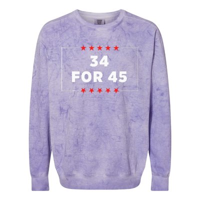 34 For 45 Trump Convicted Colorblast Crewneck Sweatshirt