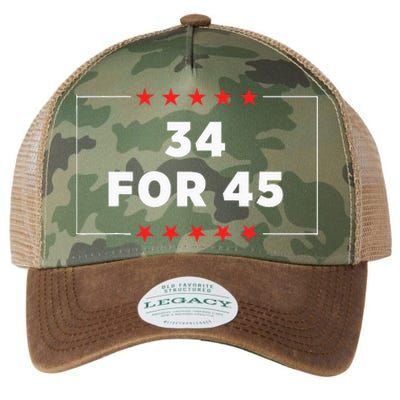 34 For 45 Trump Convicted Legacy Tie Dye Trucker Hat