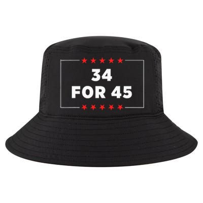 34 For 45 Trump Convicted Cool Comfort Performance Bucket Hat