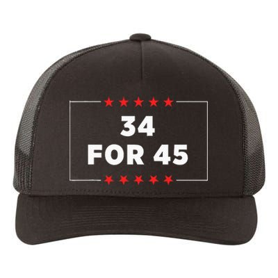 34 For 45 Trump Convicted Yupoong Adult 5-Panel Trucker Hat