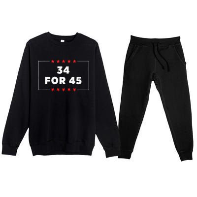 34 For 45 Trump Convicted Premium Crewneck Sweatsuit Set