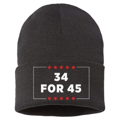 34 For 45 Trump Convicted Sustainable Knit Beanie