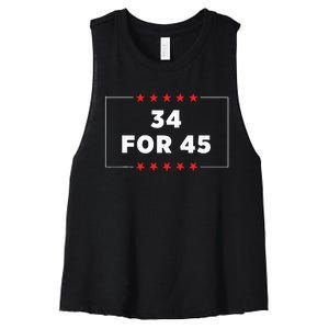 34 For 45 Trump Convicted Women's Racerback Cropped Tank