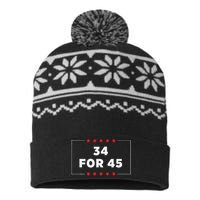 34 For 45 Trump Convicted USA-Made Snowflake Beanie