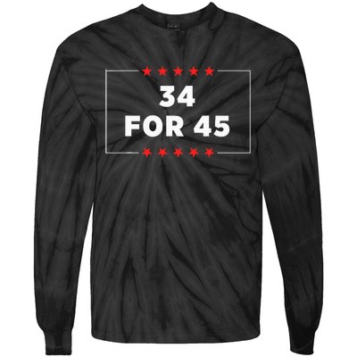 34 For 45 Trump Convicted Tie-Dye Long Sleeve Shirt