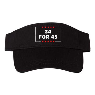 34 For 45 Trump Convicted Valucap Bio-Washed Visor