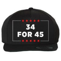 34 For 45 Trump Convicted Wool Snapback Cap