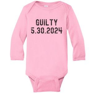 34 Felony Counts Trump Guilty Verdict Baby Long Sleeve Bodysuit