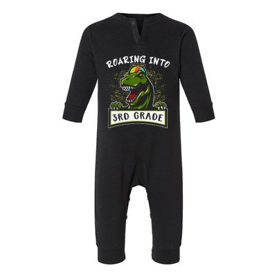 3rd First Day Of Third Grade Back To School Dinosaur Infant Fleece One Piece