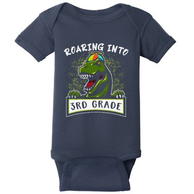 3rd First Day Of Third Grade Back To School Dinosaur Baby Bodysuit