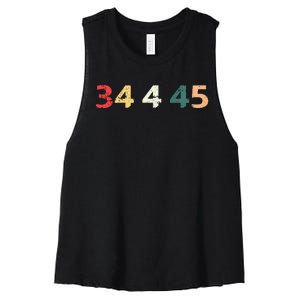 34 Felonies For Former 45 President Donald 4 Prison Women's Racerback Cropped Tank