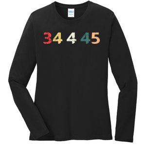 34 Felonies For Former 45 President Donald 4 Prison Ladies Long Sleeve Shirt