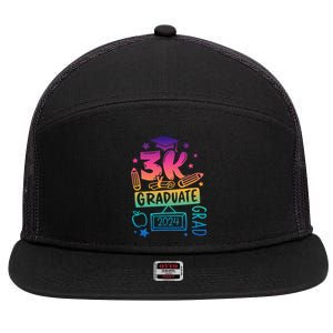 3k Graduate 2024 Funny 3k Kindergarten Graduation 7 Panel Mesh Trucker Snapback Hat