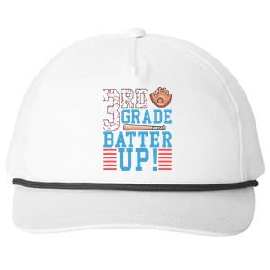 3rd Grade Back To School 3rd Grade Batter Up Baseball Snapback Five-Panel Rope Hat