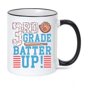 3rd Grade Back To School 3rd Grade Batter Up Baseball 11oz Black Color Changing Mug