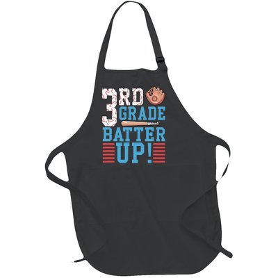 3rd Grade Back To School 3rd Grade Batter Up Baseball Full-Length Apron With Pockets