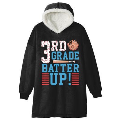 3rd Grade Back To School 3rd Grade Batter Up Baseball Hooded Wearable Blanket