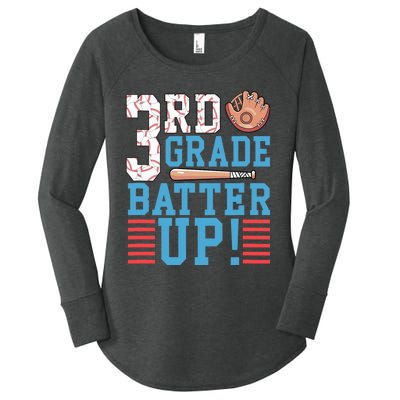 3rd Grade Back To School 3rd Grade Batter Up Baseball Women's Perfect Tri Tunic Long Sleeve Shirt