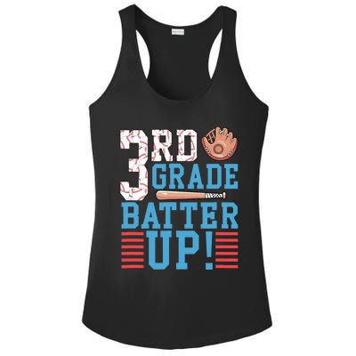 3rd Grade Back To School 3rd Grade Batter Up Baseball Ladies PosiCharge Competitor Racerback Tank