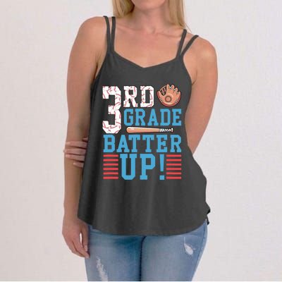 3rd Grade Back To School 3rd Grade Batter Up Baseball Women's Strappy Tank