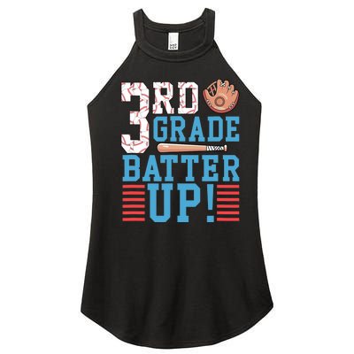 3rd Grade Back To School 3rd Grade Batter Up Baseball Women's Perfect Tri Rocker Tank