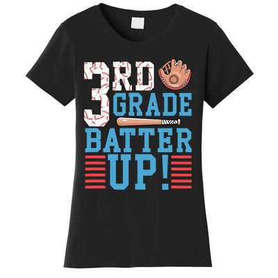 3rd Grade Back To School 3rd Grade Batter Up Baseball Women's T-Shirt