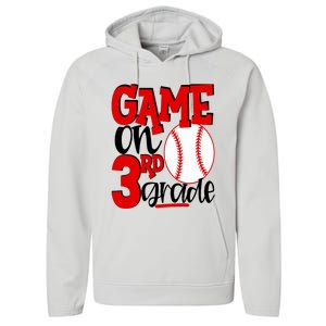 3rd Grade Baseball Player Boy 1st Day Of School Performance Fleece Hoodie