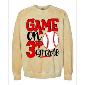 3rd Grade Baseball Player Boy 1st Day Of School Colorblast Crewneck Sweatshirt