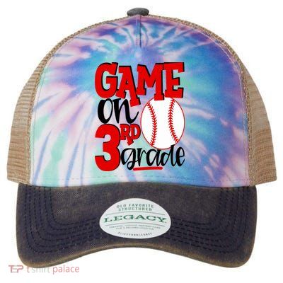 3rd Grade Baseball Player Boy 1st Day Of School Legacy Tie Dye Trucker Hat