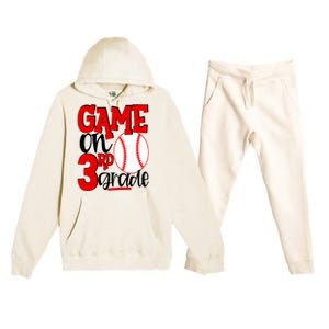 3rd Grade Baseball Player Boy 1st Day Of School Premium Hooded Sweatsuit Set